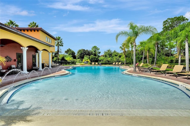 pool featuring a patio