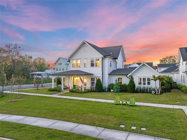 view of front of house with a front yard