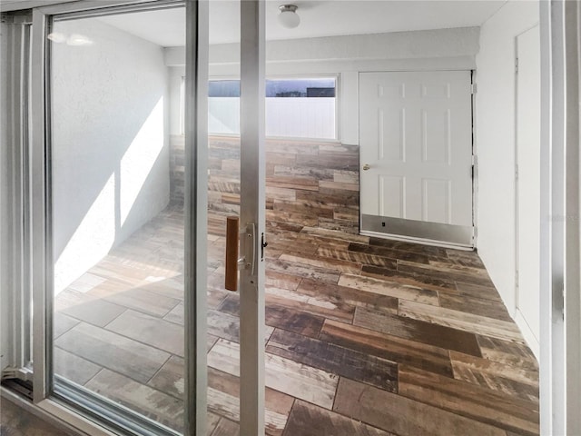 interior space featuring dark wood-style flooring