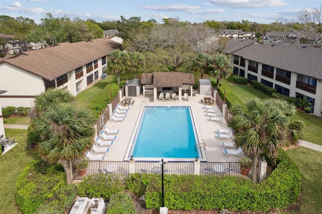 bird's eye view featuring a residential view