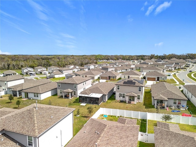 bird's eye view with a residential view