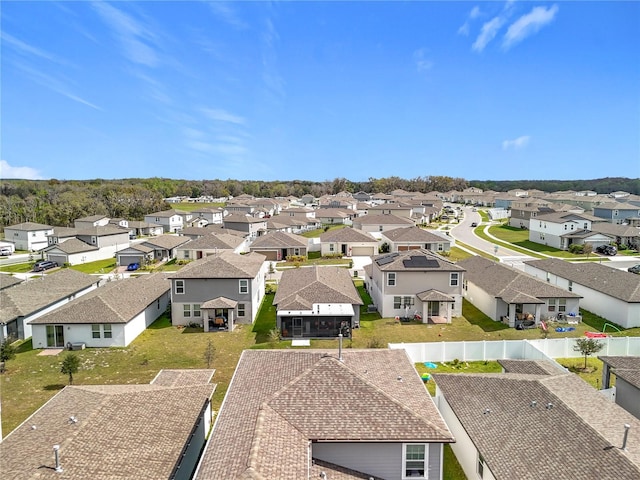 drone / aerial view with a residential view