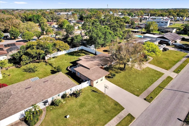 aerial view featuring a residential view