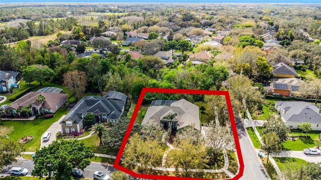 bird's eye view with a residential view