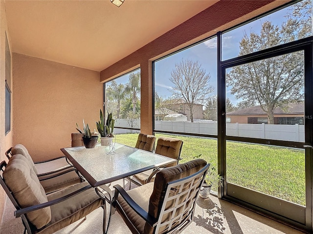 view of sunroom