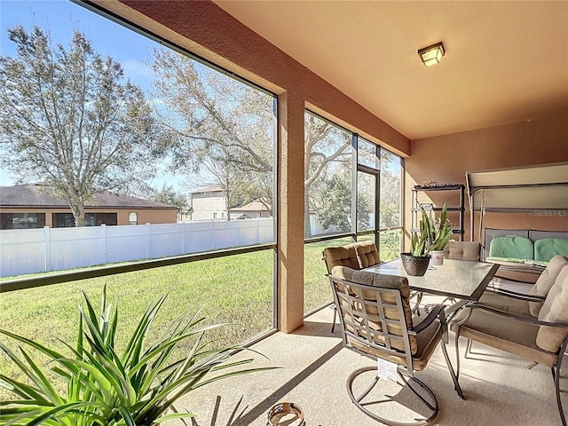 view of sunroom / solarium