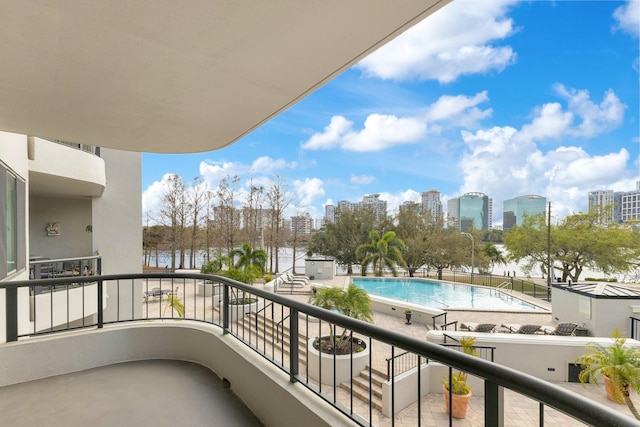 balcony with a city view