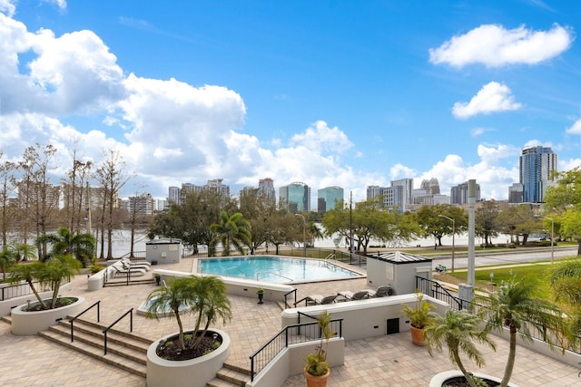 pool featuring a city view