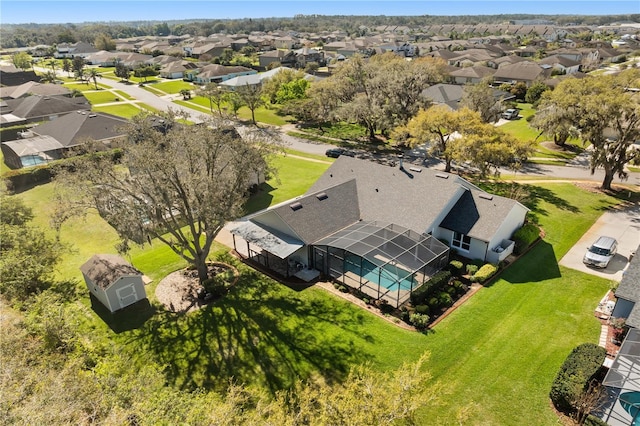 aerial view featuring a residential view