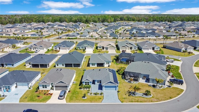 aerial view with a residential view