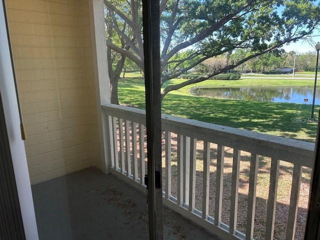 balcony with a water view