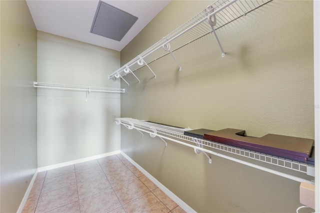 spacious closet with tile patterned flooring