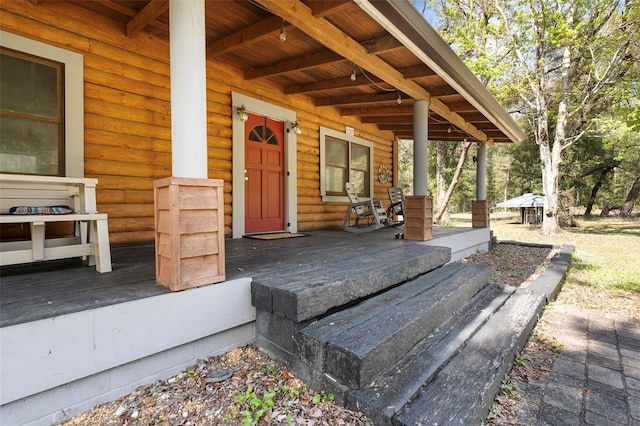 exterior space with a porch