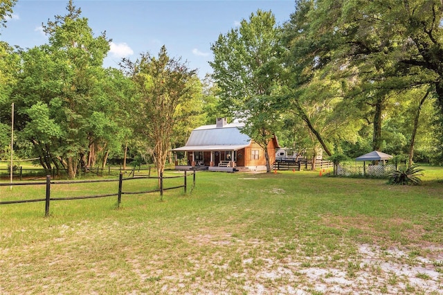 view of yard with fence