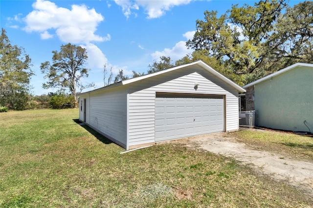 view of detached garage