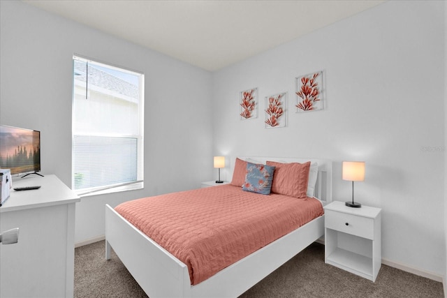 bedroom with baseboards and carpet flooring