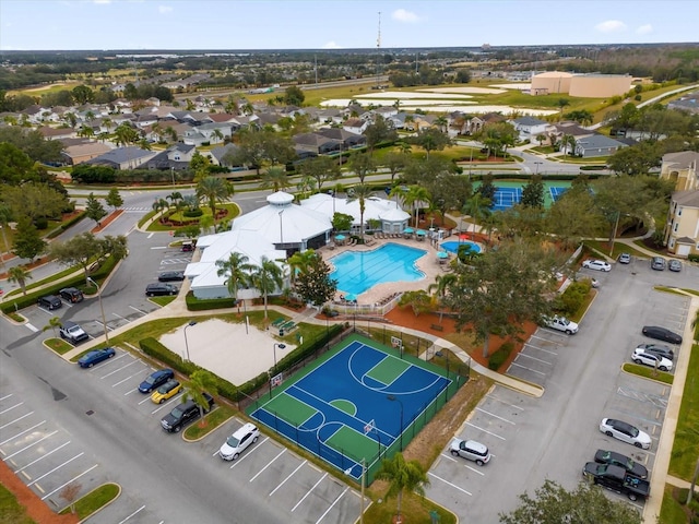 aerial view with a residential view