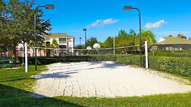 view of community featuring volleyball court
