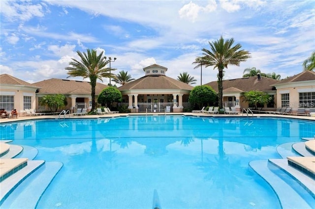 pool featuring a patio area