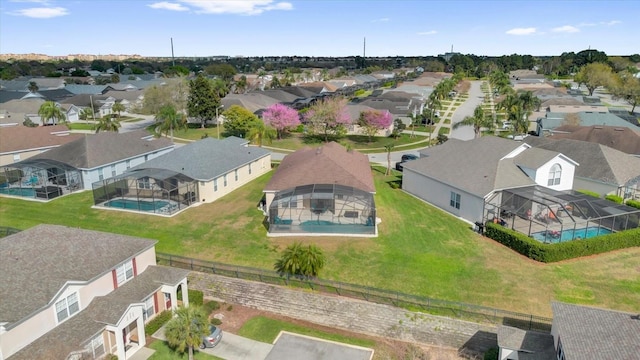 aerial view with a residential view