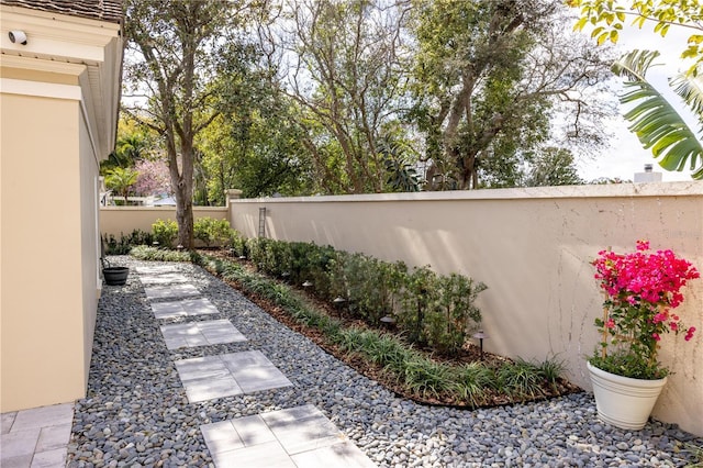 view of yard featuring fence