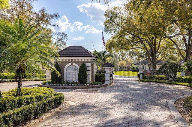 surrounding community with a gate