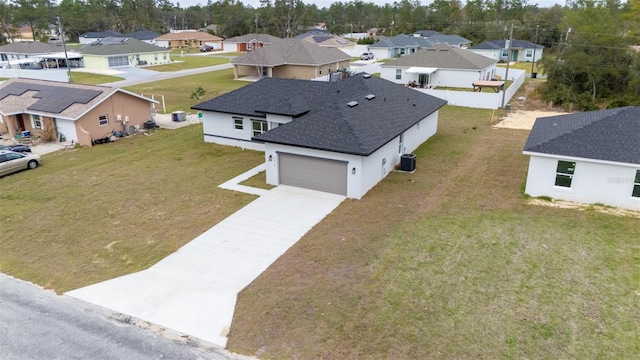 bird's eye view with a residential view