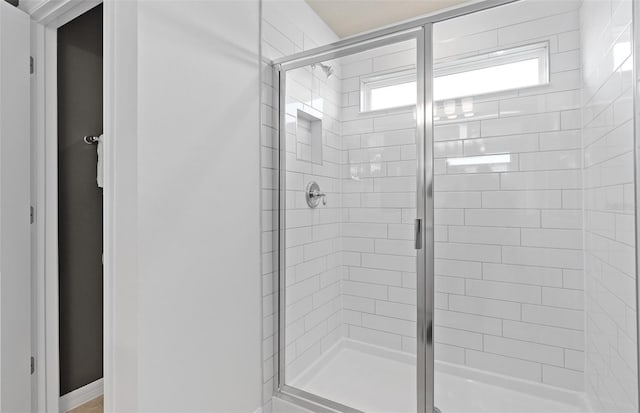 full bathroom featuring a healthy amount of sunlight and a stall shower