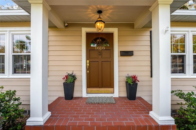 property entrance with a porch