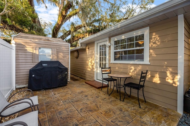 view of patio with grilling area