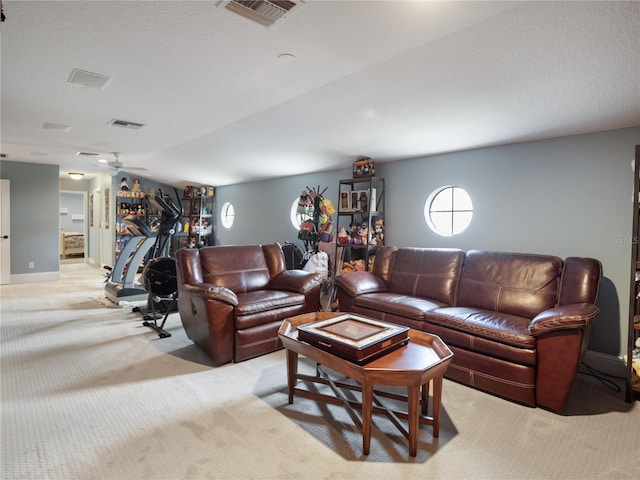 12860 Jacob Grace Ct, Windermere, FL 34786 - living room with light colored carpet, lofted ceiling, and a ceiling fan