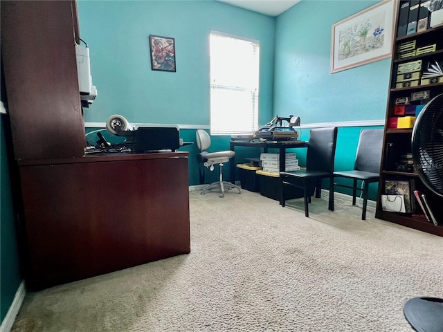 office featuring carpet flooring and baseboards