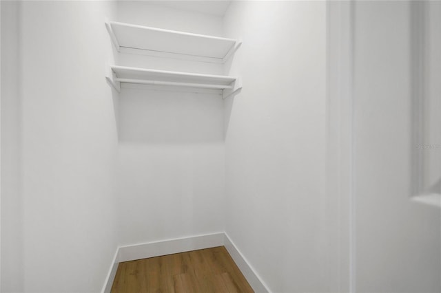 spacious closet with wood finished floors