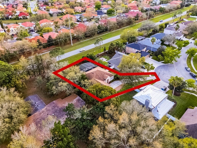 aerial view featuring a residential view