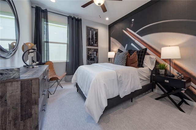 1578 Sky Lakes Dr, Saint Cloud, FL 34769 - carpeted bedroom with ceiling fan and recessed lighting