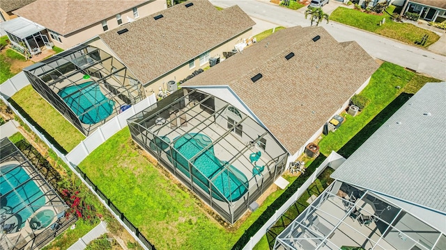 bird's eye view with a residential view