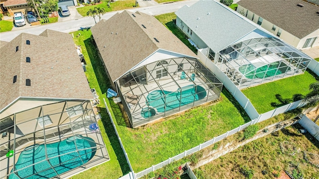 aerial view featuring a residential view