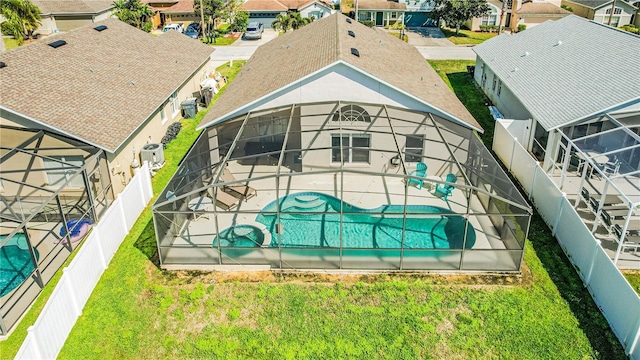 drone / aerial view featuring a residential view