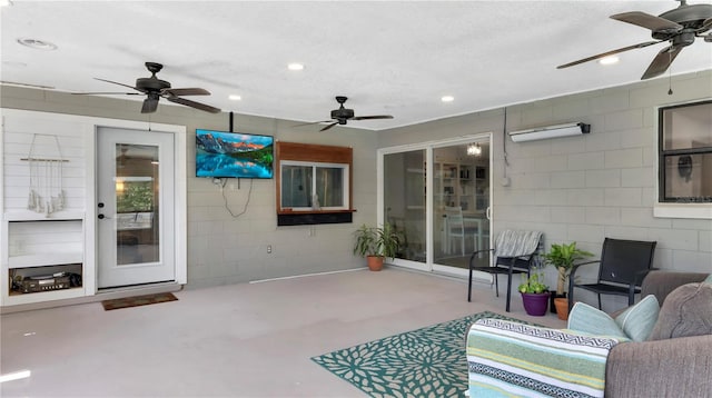 view of patio with ceiling fan