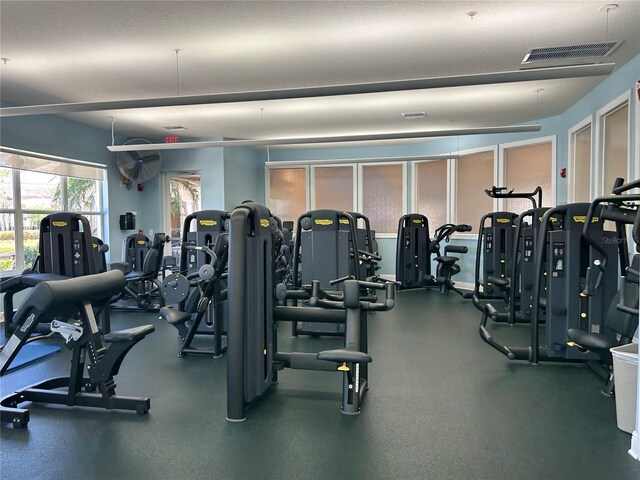 exercise room with visible vents