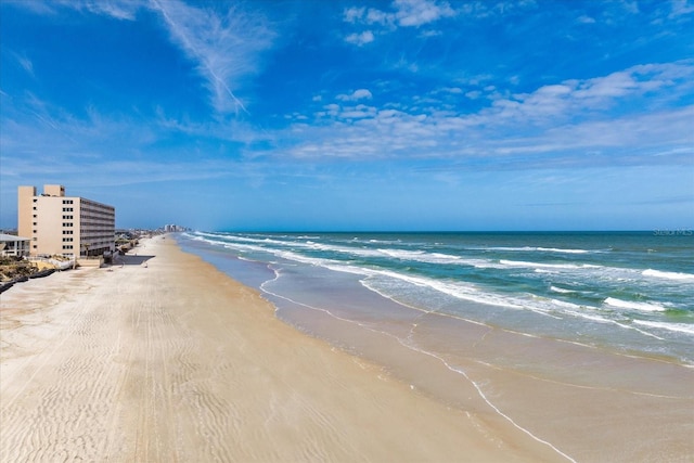 property view of water featuring a view of the beach