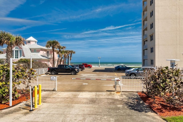 property view of water with a gate