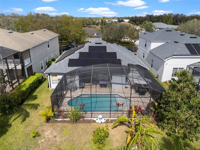 aerial view featuring a residential view