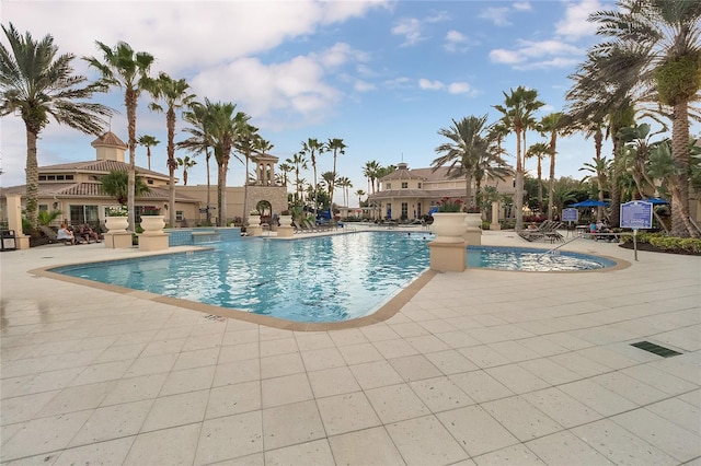 pool featuring a patio