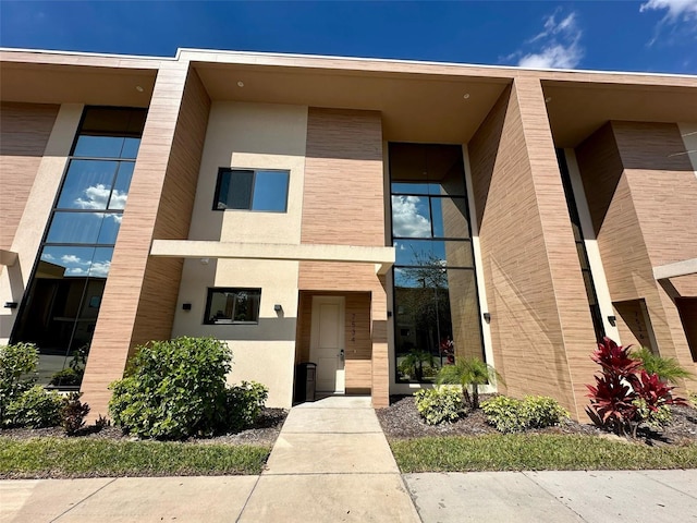 exterior space with stucco siding