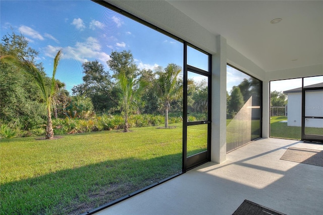 view of unfurnished sunroom