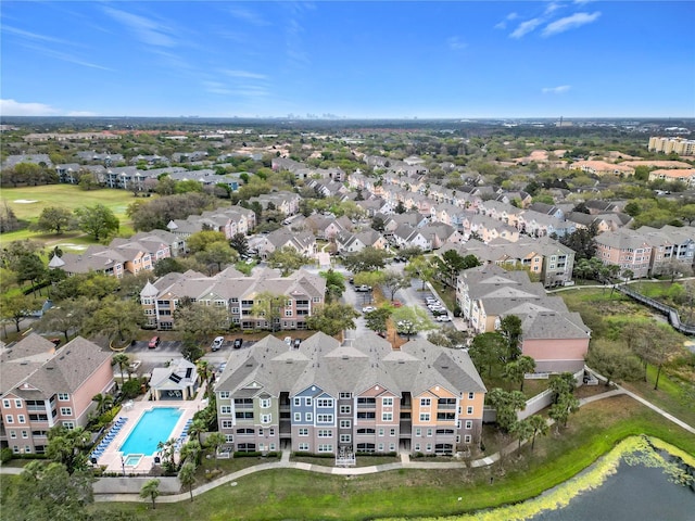 aerial view with a residential view