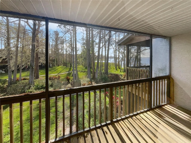 view of unfurnished sunroom