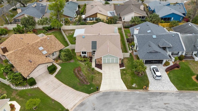 bird's eye view with a residential view