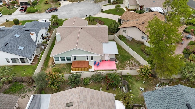 drone / aerial view with a residential view